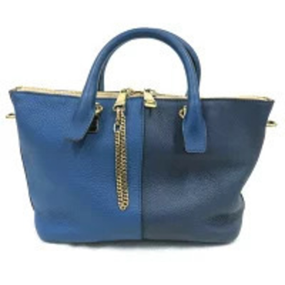 Chloe Handbag hand shoulder Blue leather Navy